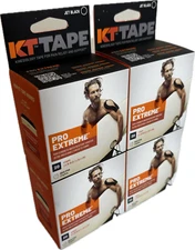 4 Pk KT Tape Pro Extreme 20 Strip 10" Precut Jet Black (New in Box)