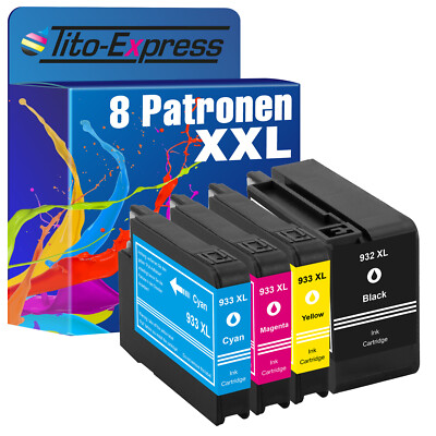 8x Patronen für HP 932 933 XL OfficeJet 6100 6600 6700 7110 7510 7610 7612