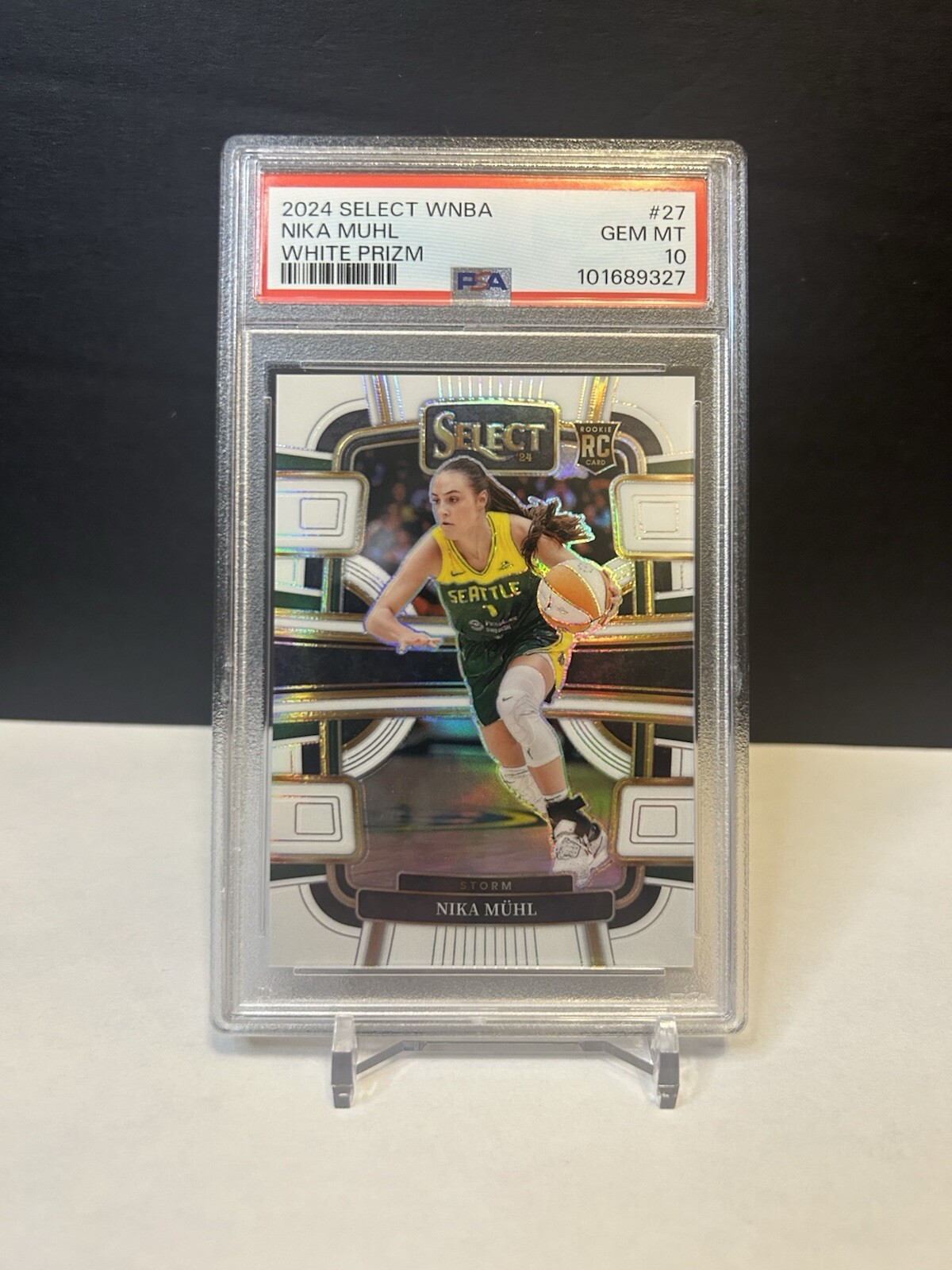 2024 Panini Select WNBA - Concourse White Prizm #27 Nika Muhl /99 (RC) PSA 10