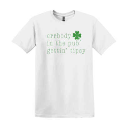 Gildan Heavy Duty Cotton Unisex T-Shirt S-3XL-Irish-Pub-Tipsy-4 leaf Clover-Gift