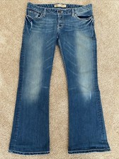 BKE Buckle Jeans Womens Sabrina Stretch Flare 30x31.5 Distressed Washed