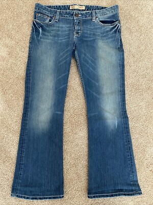 BKE Buckle Jeans Womens Sabrina Stretch Flare 30x31.5 Distressed Washed