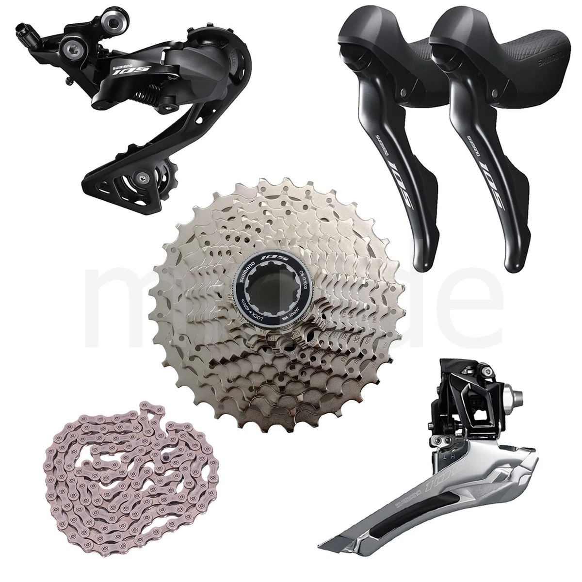 SHIMANO 5pcs 105 R7000 2x11Spd Bike Group set Shifter Derailleur Mid Cage 11 32T