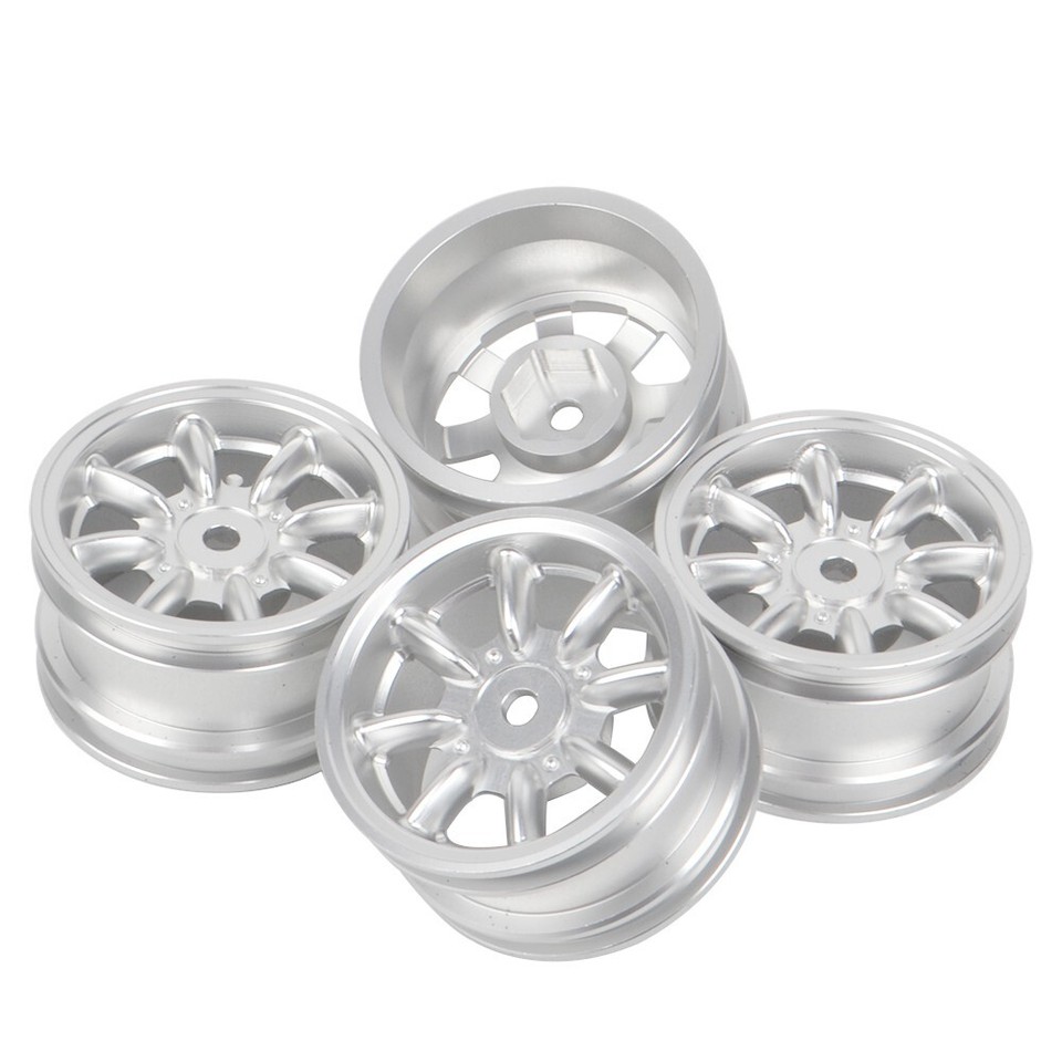 4 Roues En Aluminium Avec Pneus Pour RC Tamiya M-Châssis 1:10 - Compatible M-05, M-06, Etc.