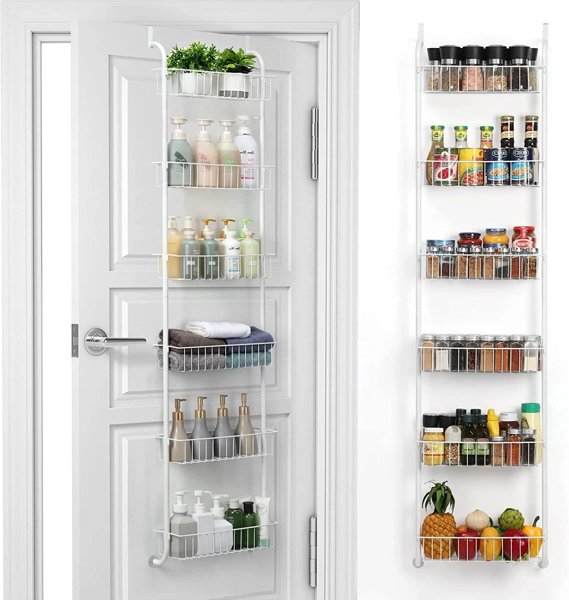 6 Tier Over the Door Storage Rack Heavy Duty Pantry Organizer