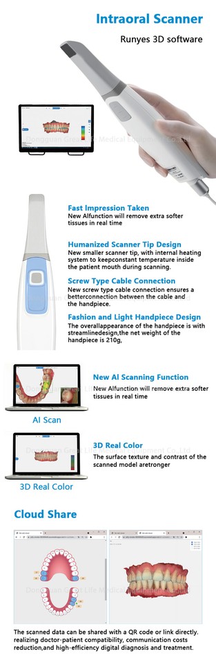 Runyes Dental 3.0 Pro Intra-oral 3D Scanner With Free Software CAD CMD ...