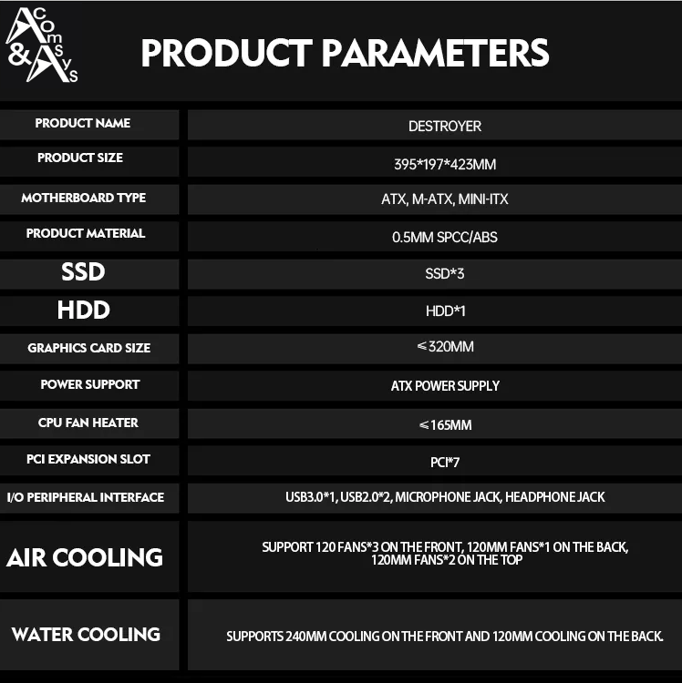 Gaming Midi Tower PC ATX MicroAtx MiniItx Case Gamer Case USB 3.0