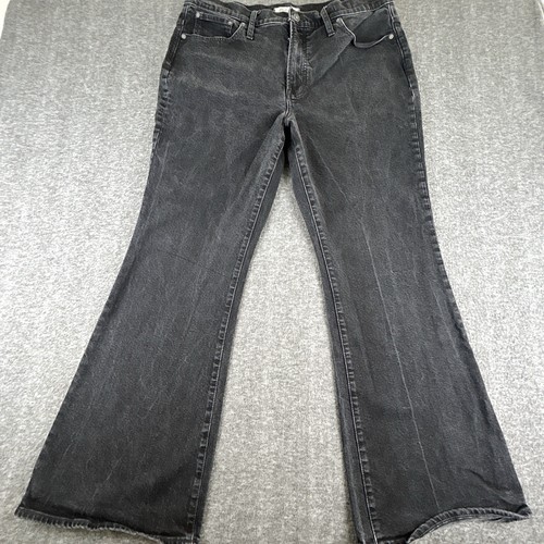 Madewell Perfect Vintage Flare Jeans Womens Sz 33 36x31 Black Plus Size Curvy