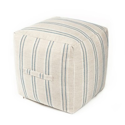 AELS Unstuffed Farmhouse Pouf Cover for Living Room, Boho Storage Bean Bag Cu...