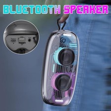 Portable Bluetooth Party Speaker Transparent Multi-color Light AUX TF FM Radio