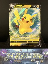 Pokemon Card Pikachu V SWSH198 Half Art Rare Black Star Promo Played