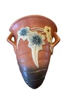 Vintage Roseville Luffa Wall Pocket 8.5” Brown Ceramic Wall Pocket