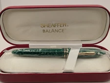 Sheaffer Balance 2 Jade Fountain Pen in Box 18k Gold Nib New Old Stock