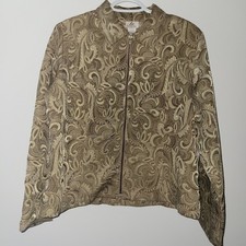 IC Collection by Connie Full Zip Jacket Women Size XL Gold Made In USA