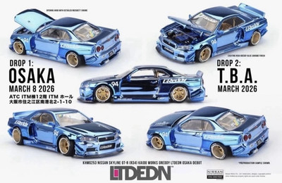 Kaido House MiniGT LTDEDN Greddy Trust Nissan Skyline R34 GTR | OSAKA Release!!