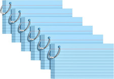 Index Cards 3X5 Inches, 300 PCS, Blue Flash Cards with Ring, Punched Lined Study