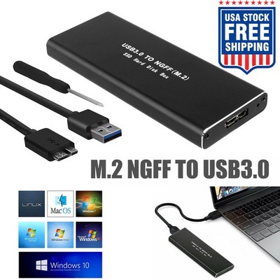  M.2 SATA SSD Enclosure USB 3.0 Tool-Free Installation for 2230 2242 2260 2280 #