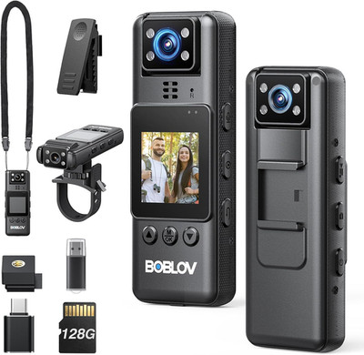 Mini Body Camera with Video: 128G Action Camera, Small Cameras for Vlogging W...