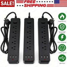 Wall Mountable USB Surge Protector Power Strip with USB Ports Muiti Outlet Plugs