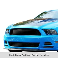 For Ford Mustang 13-14 Fog Light Grilles 4-Pc Black 8x6 mm Horizontal Billet Fog