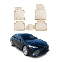OMAC Floor Mats Liner for Toyota Camry 2018-2024 Beige TPE All-Weather 4 Pcs (For: Toyota Camry)