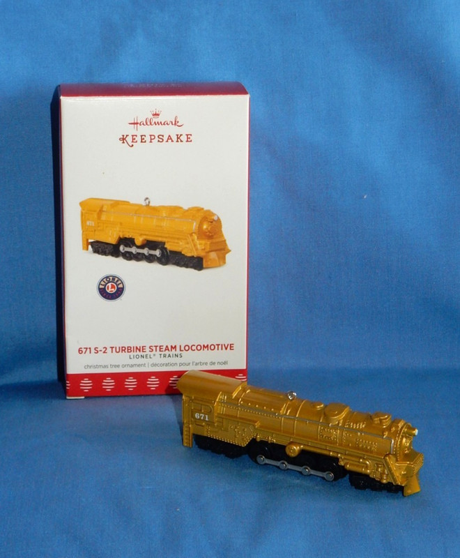 Hallmark 2017 Gold Repaint 671 S-2 Turbine Steam Locomotive Christmas Ornament