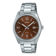 Casio MTP1302DD-5A Men's Stainless Steel Brown Dial Date Watch 50M Classic