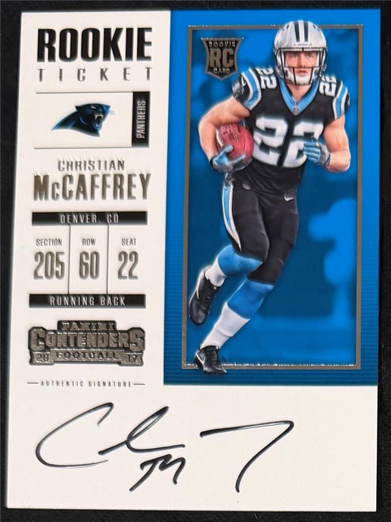 2017 Christian McCaffrey Contenders Auto Rookie Ticket RC #311