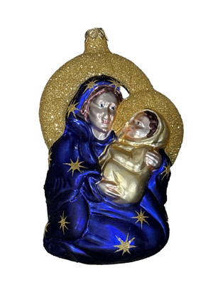 Patricia Breen  Madonna of the Night  Gold Stars & Child Christmas Tree Ornament