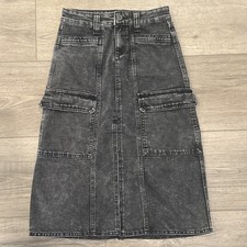 Women's Sincerly Jules NWT Size 0/24 Dark Wash Zip Front Skirt Pockets Stretch