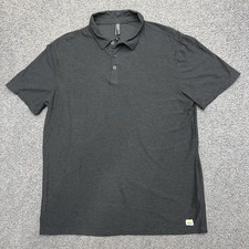 Vuori Strato Tech Polo Shirt Mens Large Gray Short Sleeve Performance Stretch