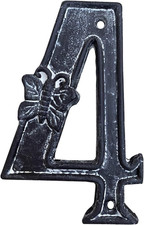 5 Inch High House Numbers, Cast Iron Home Address Number/Mailbox Number/Solid an