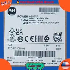 Allen-Bradley 22C-D030N103 PowerFlex 400 15 kW 20 HP AC Drive NEW US Free Tax