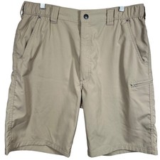 Wrangler Mens Outdoor Series Khaki Ripstop Cargo Shorts Tan Size 36 EUC