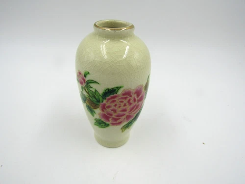 Ceramic Pottery Mini Bud Vase 4" Tall Floral design