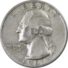 1961 D Washington Quarter Circulated Silver 25c Coin Collectible