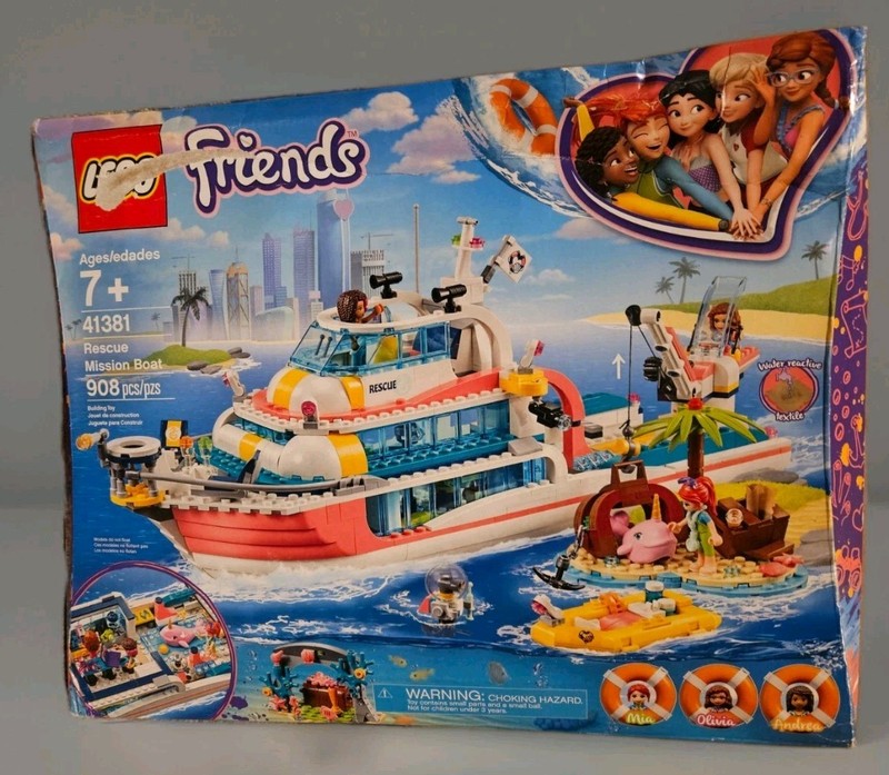 LEGO Friends 41381 Rescue Mission Boat - 908 Pcs - Retired Set - New