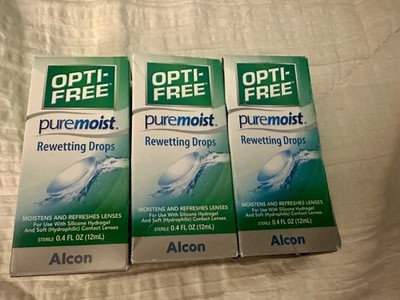 Opti-Free PureMoist Rewetting Drops 12ml (3 Pack) Exp. 2026