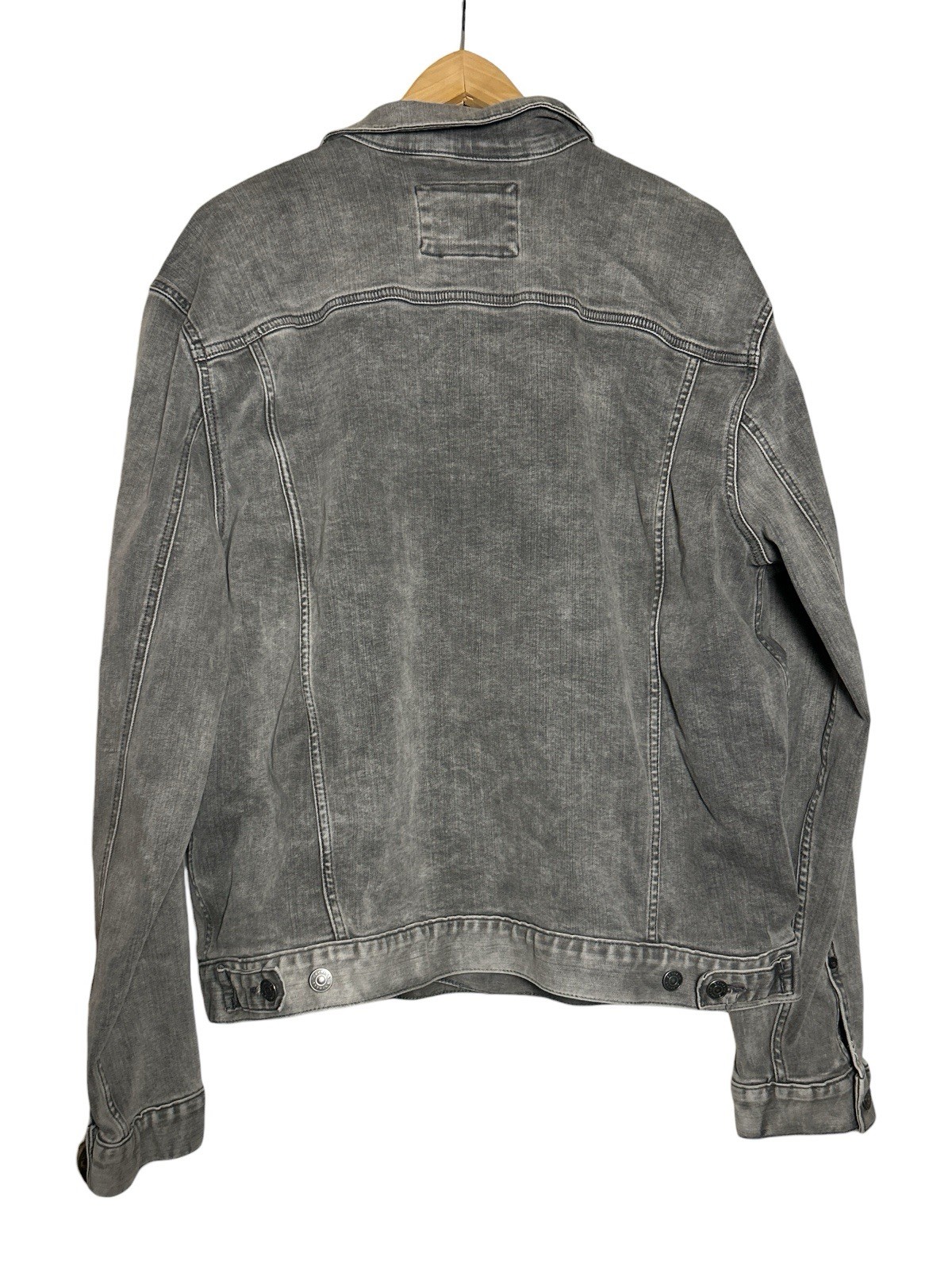 Men’s Express Hyper Stretch Button Front Gray Was… - image 5