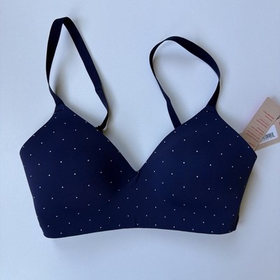 ThirdLove 24/7 Classic Wireless Bra Women s XS+ Navy Polka Dot NWT