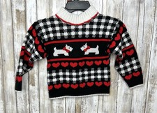 Vintage Scotty Dog Knit Sweater Toddlers Size 3