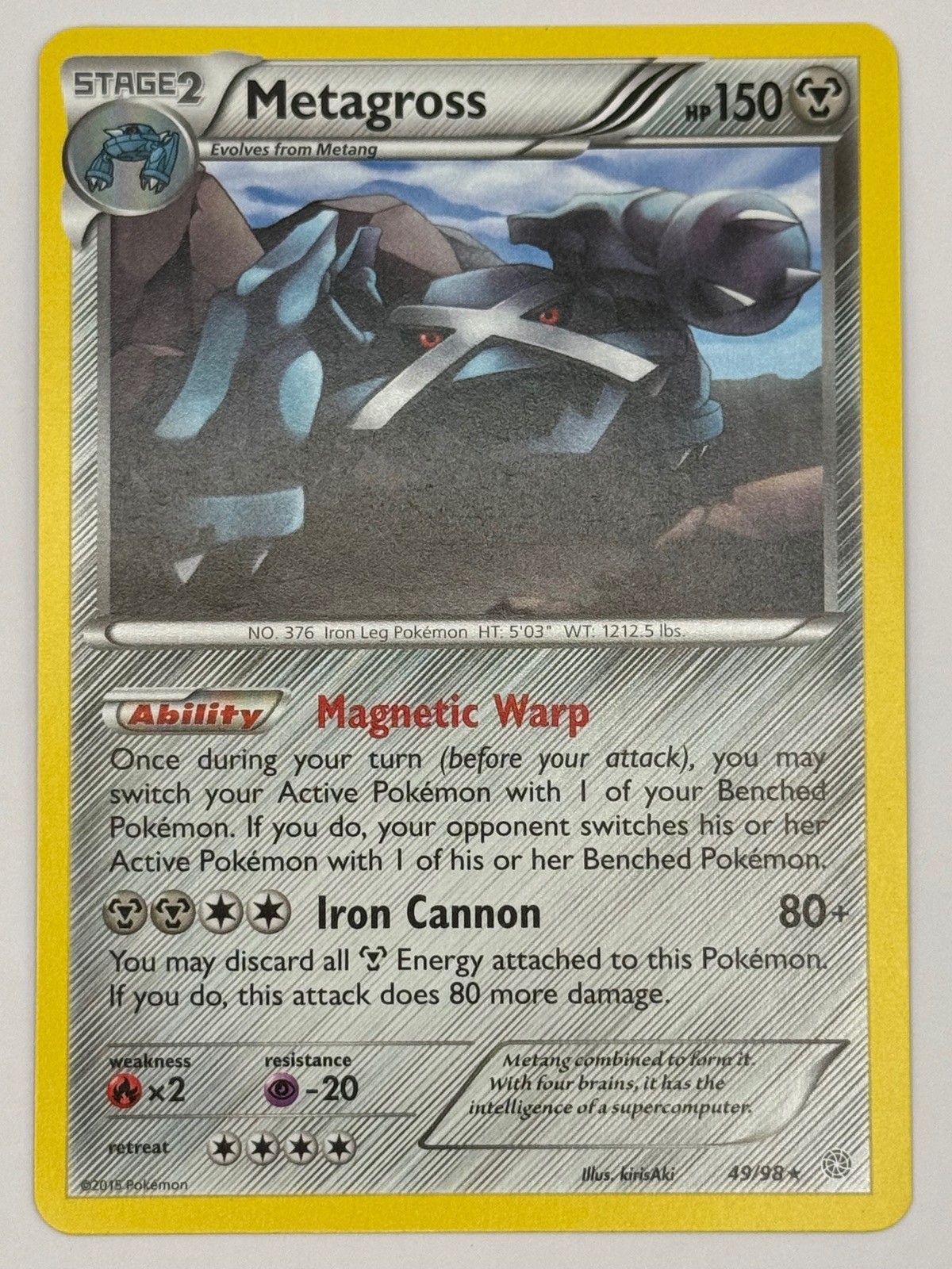 Metagross 49/98 NM/M R Ancient Origins Pokemon NON-HOLO