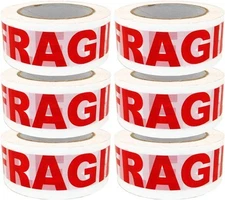 Progo® Fragile Handle with Care 2 Inches Width x 110 Yards Length, White 