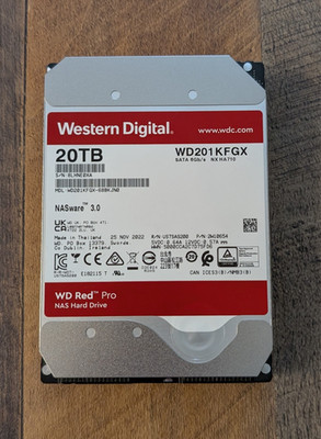 Western Digital WD 20TB Red Pro NAS SATA HDD Internal Hard Drive HDD-WD201KFGX