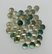 Vintage Glass Marbles Clear Green Blue Hand Blown 1LB Lot Mixed Bubbles