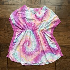 SO Girl s Size 14 Tassel Tie Dye Pink Multicolor Swimsuit Cover Up