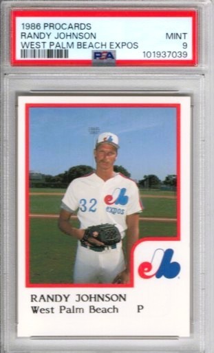 1986 PROCARDS WEST PALM BEACH EXPOS RANDY JOHNSON PSA 9