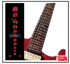 Inlay Sticker Fret Markers for Guitars Bass - Roses - Abalone Red