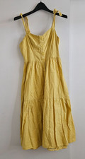 Urban Outfitters Women's Yellow Positano Midi Dress 100% Cotton Size Medium