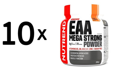 10 x Nutrend EAA Mega Strong Powder, Mango + Orange - 300g (66,66 EUR/kg)